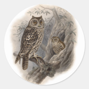 Bruine boomkorren ronde sticker