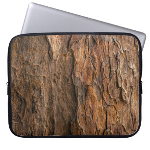 Bruine boomschors in klaverfotografie laptop sleeve