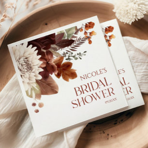 Bruine Bourgondische Herfst Verliefd Bloemen Vrijg Servet