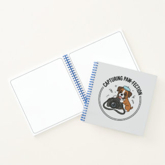 Bruine Boxer Hond Camera Blauwe Baret Creatieve Ku Notitieboek