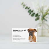 Bruine Boxer Hond Zittend Visitekaartje (Staand voorkant)