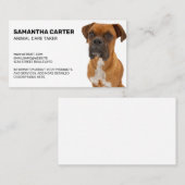 Bruine Boxer Hond Zittend Visitekaartje (Voorkant / Achterkant)
