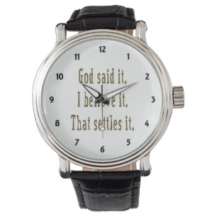 Bruine brieven God zei het Horloge
