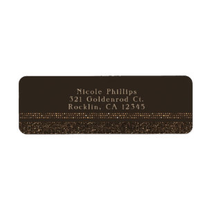 Bruine bronzen chic glanzende glamour feest uitnod etiket