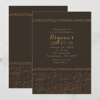 Bruine bronzen chic glanzende glamour feest uitnod