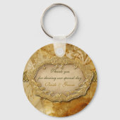bruine bruiloft " bedankt " sleutelhanger (Voorkant)