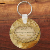 bruine bruiloft " bedankt " sleutelhanger (Voorkant)