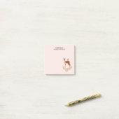 bruine bruin met vogel en Rozen Post-it® Notes (Op bureau)