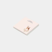 bruine bruin met vogel en Rozen Post-it® Notes (Schuin)