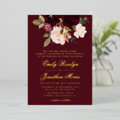 bruine bruine bruine bruiloft folie uitnodiging (Staand Voorkant)