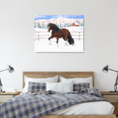 Bruine bruine bypsy verkenner in sneeuw canvas afdruk (Insitu (Slaapkamer))