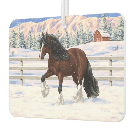 Bruine bruine bypsy verkenner in sneeuw luchtverfrisser (Links)