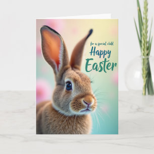 Bruine Bunny Pastel Pasen Kaart