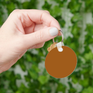 Bruine Button Sleutelhanger