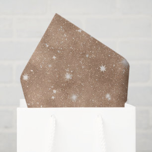 Bruine Cacao Glitter Verjaardag Tissuepapier