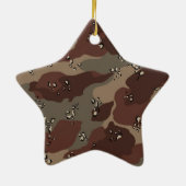 Bruine Camo Keramisch Ornament (Achterkant)