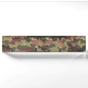Bruine Camo Textuur Naambordje