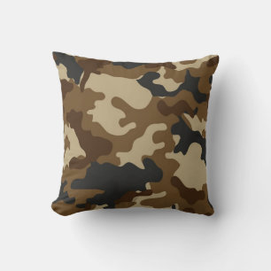 Bruine Camo Worp Kussen