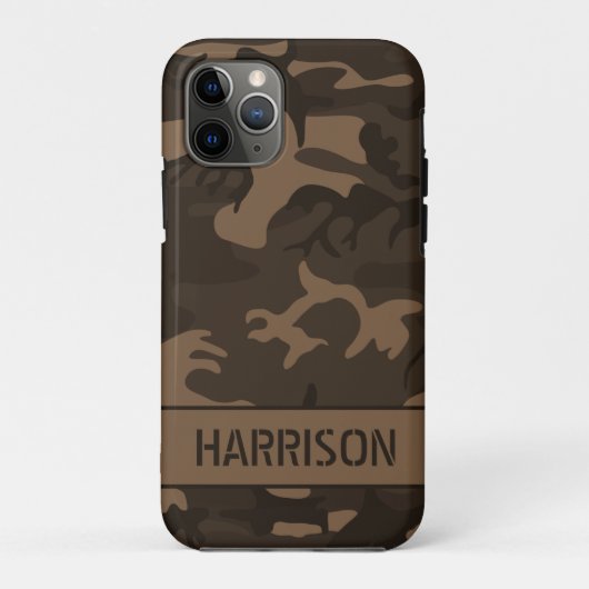 Bruine camouflage Case-Mate iPhone case (Achterkant)