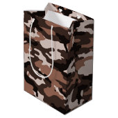 Bruine camouflage Gift Bag Medium Cadeauzakje (Achterkant Gekanteld)