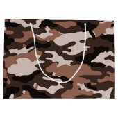 Bruine camouflage Grote Gift Bag Groot Cadeauzakje (Achterkant)