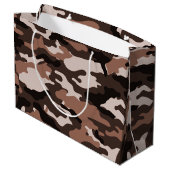 Bruine camouflage Grote Gift Bag Groot Cadeauzakje (Achterkant Gekanteld)