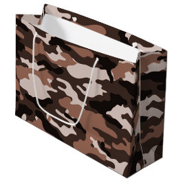 Bruine camouflage Grote Gift Bag Groot Cadeauzakje