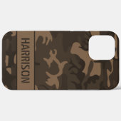 Bruine Camouflage Monogram Case-Mate iPhone Case (Achterkant (horizontaal))