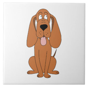 Bruine Cartoon. Hond. Tegeltje