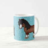 Bruine Cartoon Shetlandpony Koffiemok (Voorkant rechts)