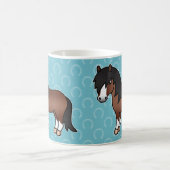 Bruine Cartoon Shetlandpony Koffiemok (Center)