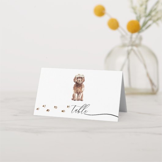 Bruine Cavapoo pup Hondenbezitter Huwelijk Script (Voorkant)