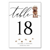 Bruine Cavapoo puppy Bruiloft Kalligrafie Handteke Kaart (Achterkant)