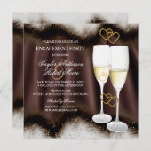 Bruine Champagne Ring Heart Kaart (Voorkant / Achterkant)