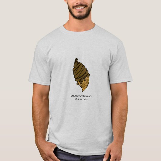Bruine chocolade Ice Cream Cone icecreamliciou S T-shirt (Voorkant)
