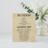 Bruine  Classic Wedding Programma's (Staand voorkant)