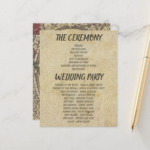 Bruine Classic Wedding Programma's