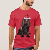 Bruine Cocker Spaniel Grappige Kerstman Hond T-shirt (Voorkant)