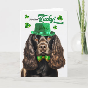 Bruine Cocker Spaniel Hond Lucky St Patrick's Day Feestdagen Kaart