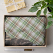 Bruine Cocker Spaniel Hond met Plaid Kerstmis Tissuepapier (Geschenk)