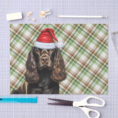 Bruine Cocker Spaniel Hond met Plaid Kerstmis Tissuepapier (Craft)