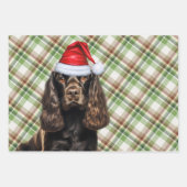 Bruine Cocker Spaniel Hond Vakantie Geplaagd Kerst Inpakpapier Vel (Voorkant 3)