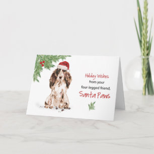 Bruine Cocker Spaniel Kerstmis Van Hond In Grappig Kaart