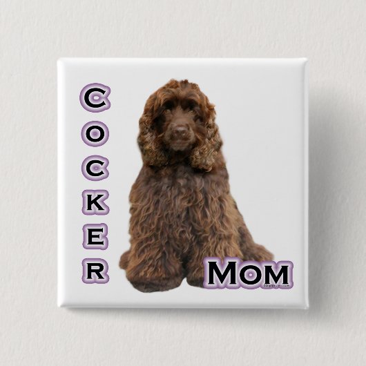 Bruine Cocker Spaniel Mam 4 - Button (Voorkant)