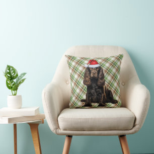 Bruine Cocker Spaniel Seizoensgebonden Plaid Chris Kussen