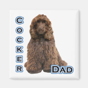 Bruine Cocker Spaniel Vader 4 - Magneet