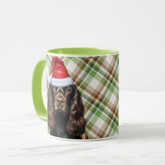 Bruine Cocker Spaniel Vakantie Kerstman Hond Mok (Voorkant links)