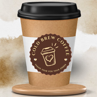 Bruine cold brew koffie Personal branding Ronde Sticker