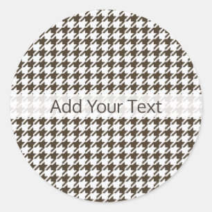 Bruine Combinatie Houndstooth door Shirley Taylor Ronde Sticker
