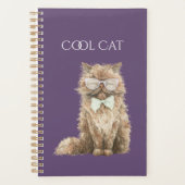 Bruine Coole Kat Bril Planner (Voorkant)